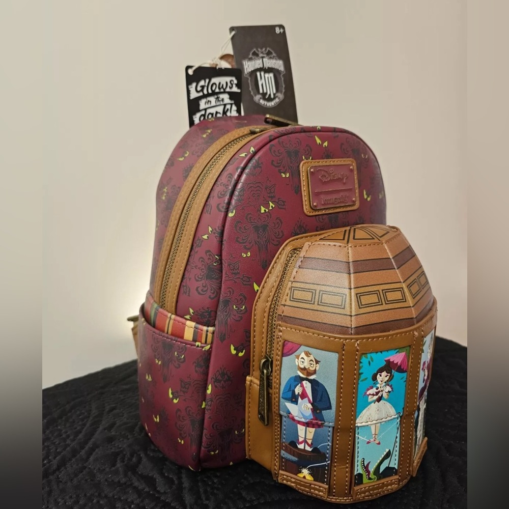 SALE! Haunted Mansion LoungeFly Stretching Room Backpack, Glows in the Dark*RARE - Picture 6 of 12